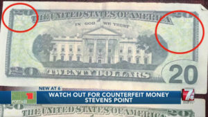 Counterfeit 20 dollar bill